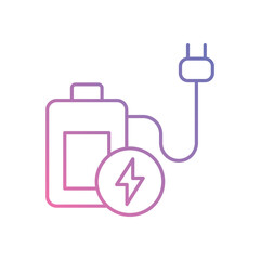 Battery Charging vector icon stock illustration