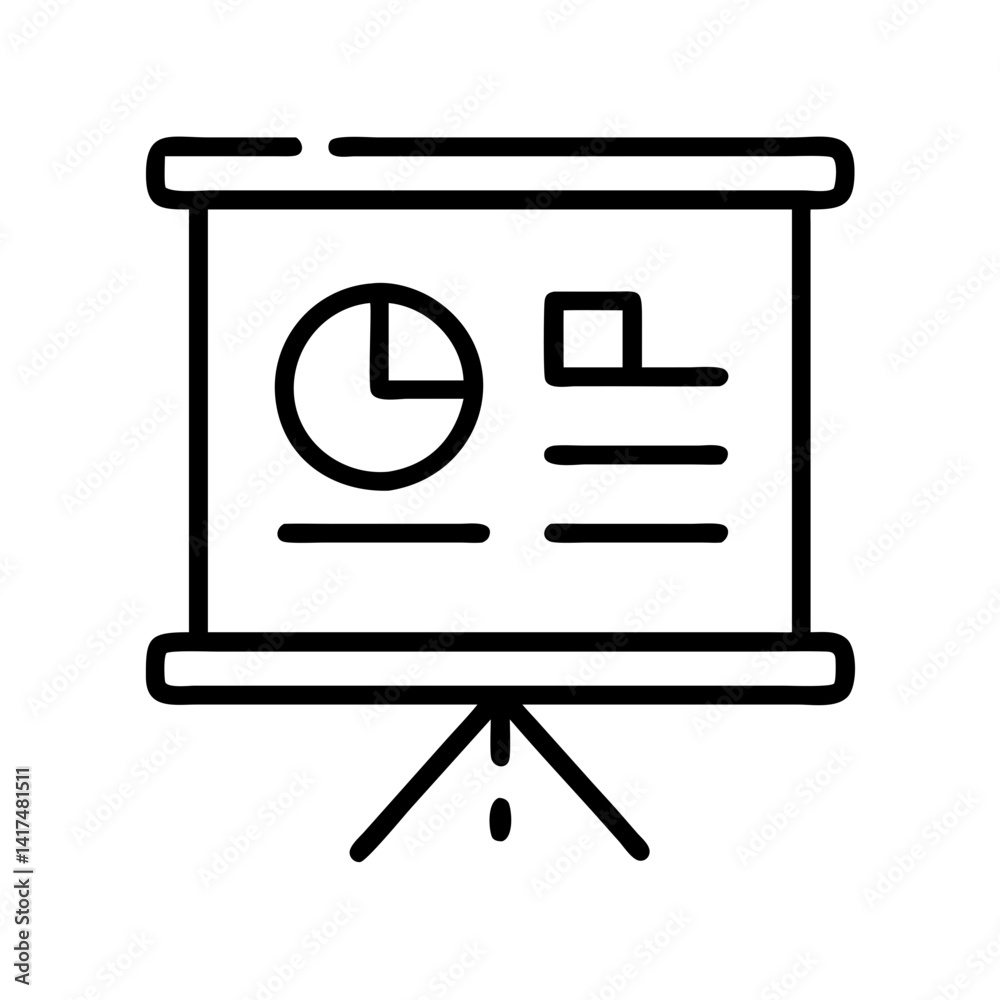 Aufkleber presentation board with chart and graph for business strategy and data analysis meeting report