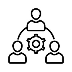Teamwork collaboration process management icon for business strategy and workflow automation