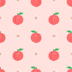 Seamless pattern with peaches for banners, cards, flyers, social media wallpapers, etc.