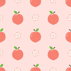 Seamless pattern with peaches for banners, cards, flyers, social media wallpapers, etc.