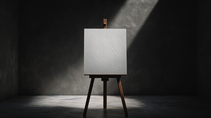 Blank Canvas: Awaiting Inspiration in a Dark Studio