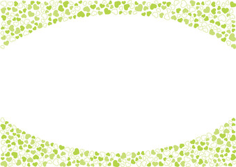 ハート柄の背景 黄緑系の3色 フチと単色 ハート