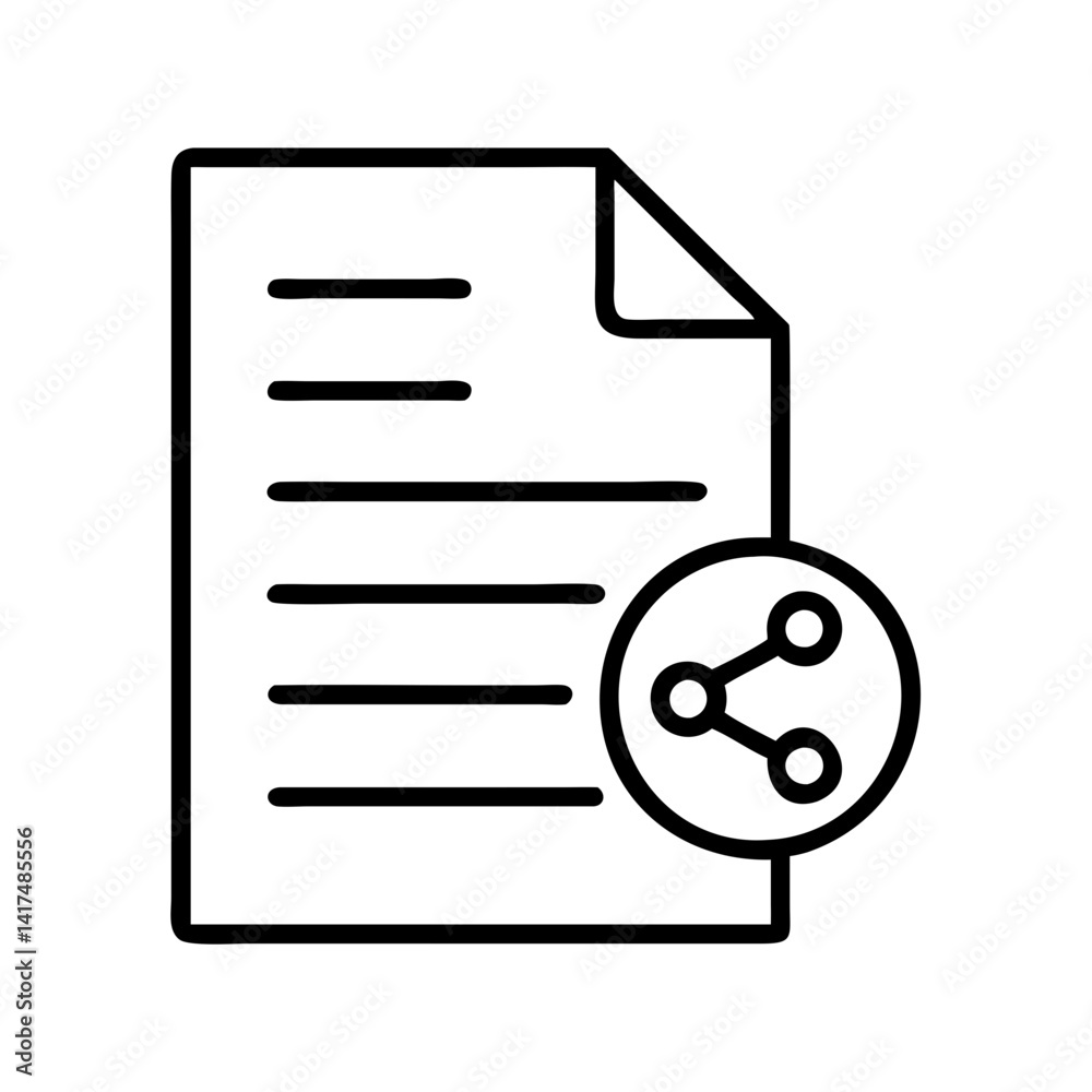 Poster share document file icon vector illustration for data transfer and collaboration platform use