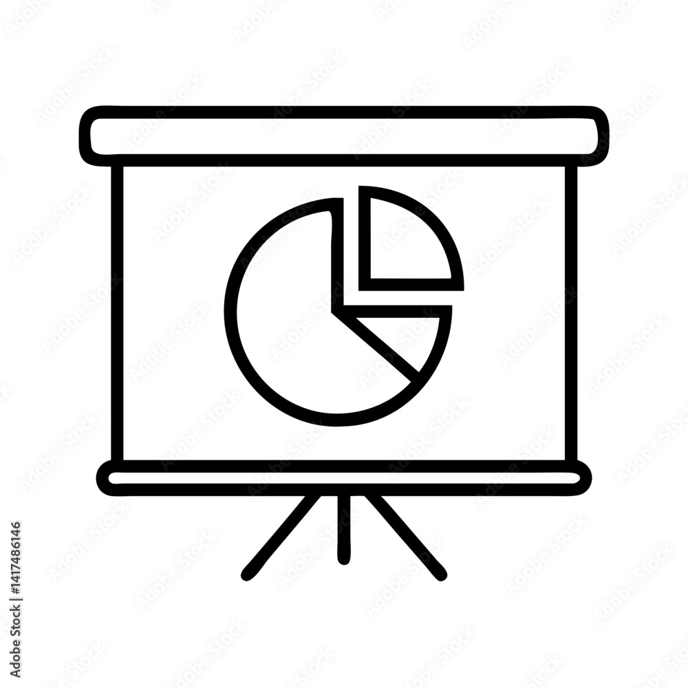 Poster presentation chart with pie graph diagram for business data analysis and statistics report