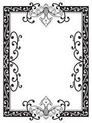 Black and White Frame Outline with Decorative Corners