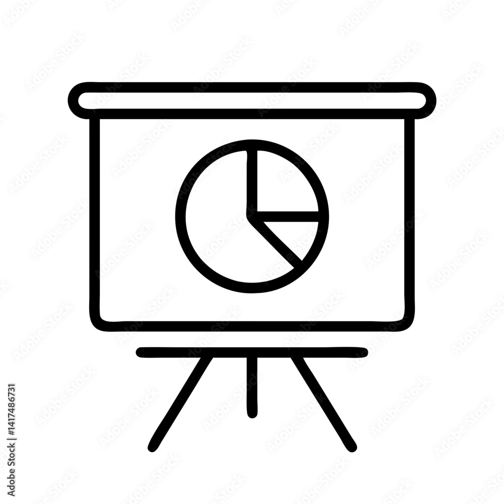 Poster presentation chart with pie graph for business analytics data visualization and reporting tool