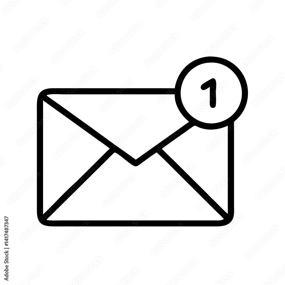 Poster new email notification icon vector illustration for inbox message and mail alert design concept