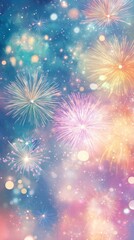 Fototapeta premium Fireworks on beautiful sky