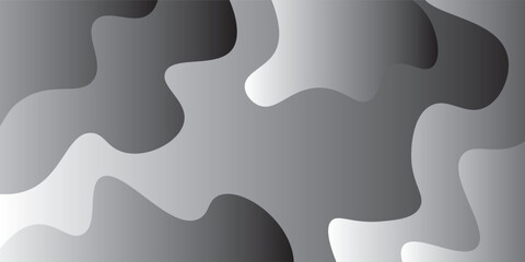 Monochrome Abstract Camouflage Pattern in Smooth Gradient Shades of Gray