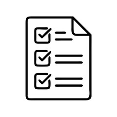 Checklist document icon vector illustration for task management and project planning concept design