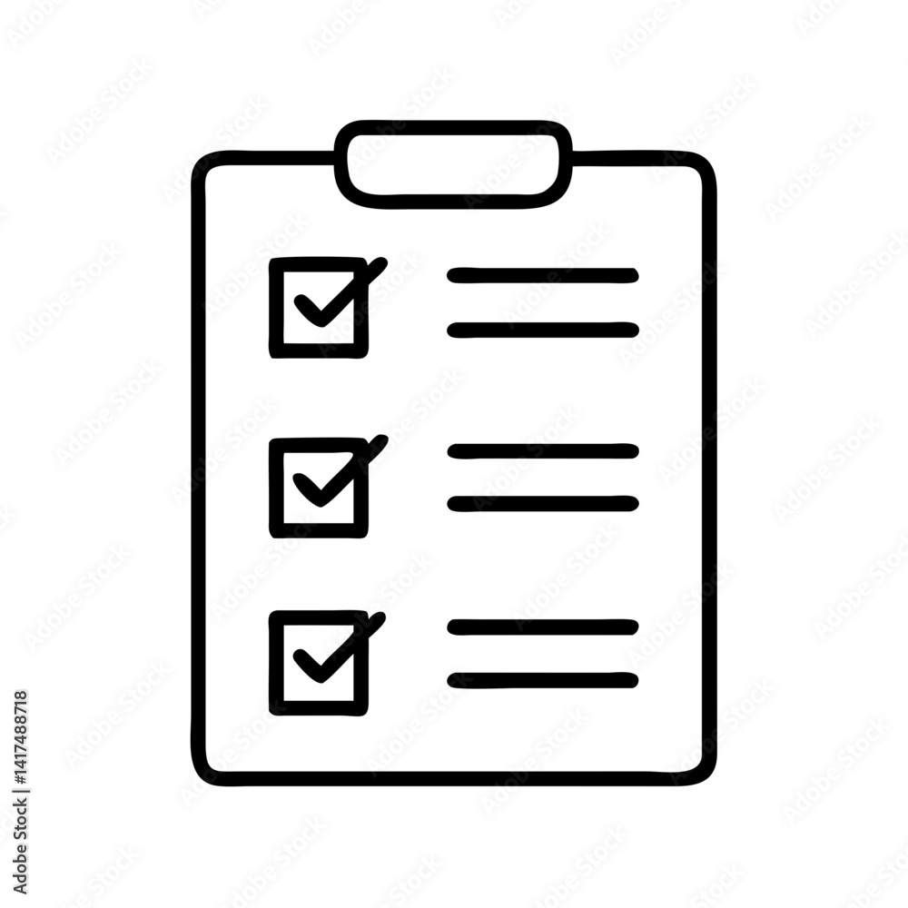 Poster checklist clipboard task management vector icon for project planning and to do list app ui design