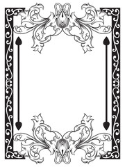 Vintage Frame Outline in Black Line Style