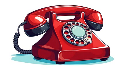 Vintage retro cartoon telephone illustration for communication concepts and designs