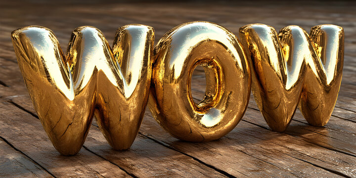 Golden WOW 3D Render
