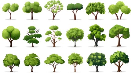 Fototapeta premium Detailed and Versatile Tree Collection Vector Illustrations for Various Design Projects