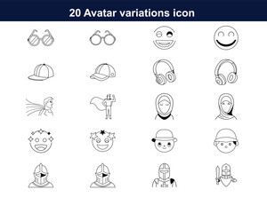 Fototapeta premium full editable avatar variation icon set 