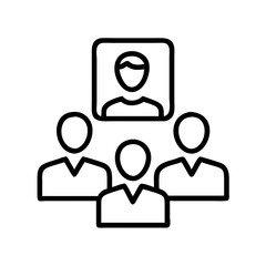 Team meeting online conference group video call business people remote work collaboration icon