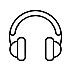 Headphones vector icon illustration, audio equipment, music listening device, headset design