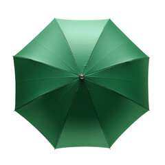 Green Open Umbrella isolated on PNG transparent background, cut out