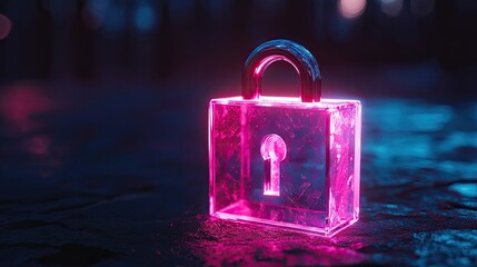 Glowing Cyber Lock for Dark Forest Setting.