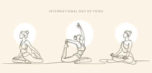 International Yoga Day Minimal Line Art Vector Social Media Design