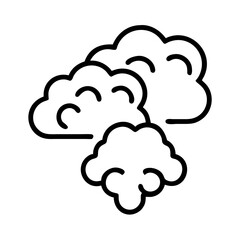 Vector illustration of cloudscape icon, cloud outline, weather forecast element, sky drawing design