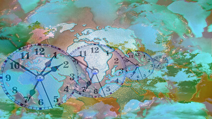Abstract illustration of world time zones
