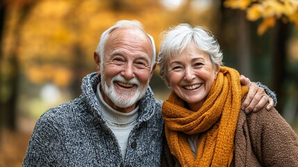 Happy senior couple outdoors