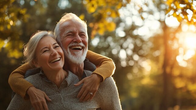 Happy senior couple outdoors