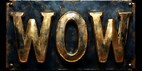 Golden WOW 3D Textured Background