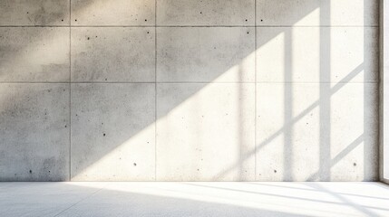 Obraz premium Modern Concrete Wall with Light and Shadows in Spacious Room