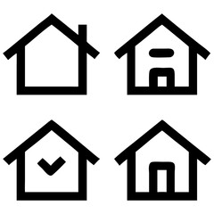 Web home icon for apps and websites. Collection home icons. House symbol.home icon, house icon vector, home symbol, flat home icon set. House set icon. Home flat icon set vector illustration.
