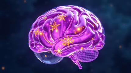 Cosmic Neural Brain with Galaxy Swirls and Futuristic Sci-Fi Glow