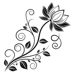 Elegant Black and White Floral Ornament Design