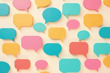 Seamless repeating speech bubble pattern, pastel colors, comic, vector