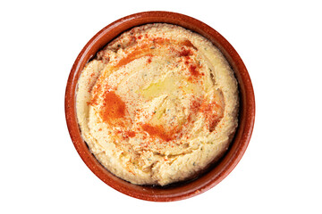 Hummus chickpea dip spices tasty appetizer vegetable dish fresh delicious gourmet vegetarian and vegan food background on the table rustic food top view copy space keto and paleo diet