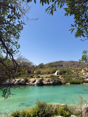 Wadi Darbat waterfalls in the Dhofar region, Salalah, Southern Oman