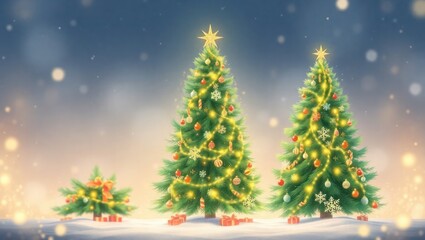 Fototapeta premium christmas tree and decorations
