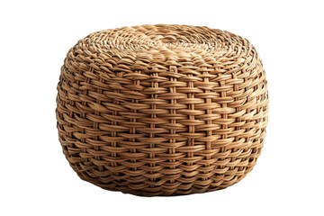Fototapeta premium Woven, round stool isolated on PNG transparent background, cut out
