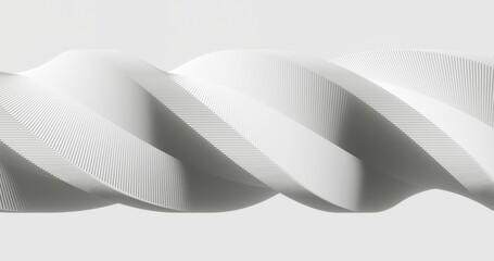 Abstract white background spiral geometric pattern of design 3d render