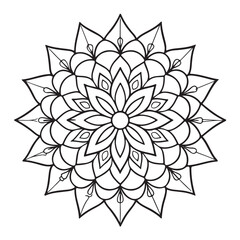 coloring page vector illustration of mandala