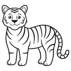 coloring page vector illustration of tiger