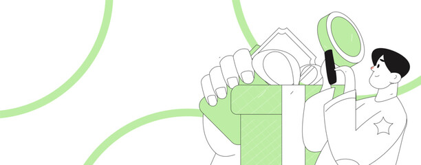 Holiday shopping people doing e-commerce online shopping flat vector concept operation hand drawn illustration
