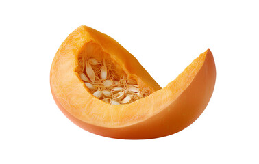 Pumpkin with half isolated on transparent background