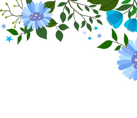 Fototapeta premium blue floral background