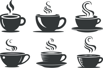 set of coffee cups vector