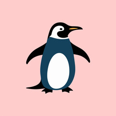 Cartoon penguin footprint vector with flat cute style for kids design