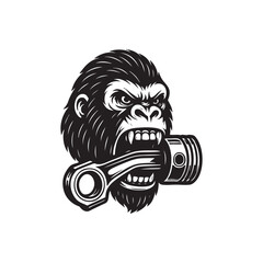 gorilla bite piston vector