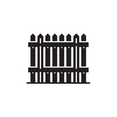 Wooden Fence Panel Silhouette in Flat Style